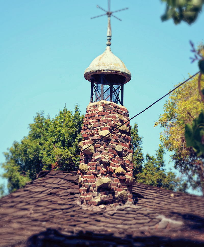 Clinker brick chimney