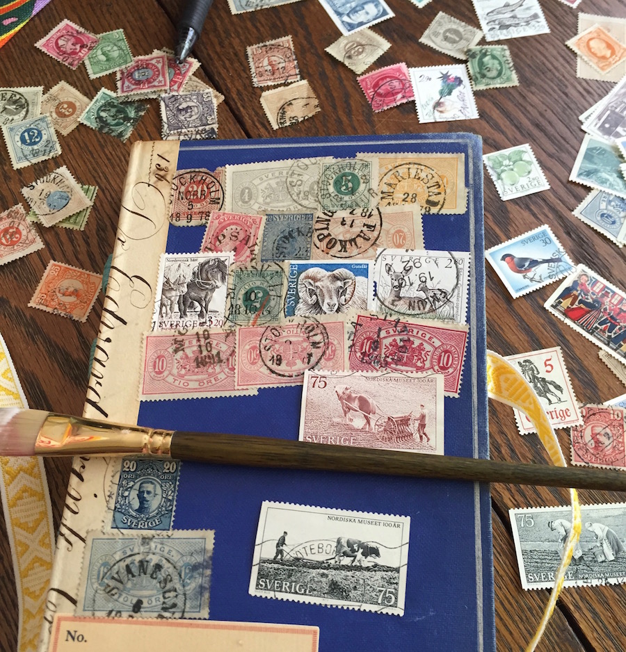 travel journal with stamps